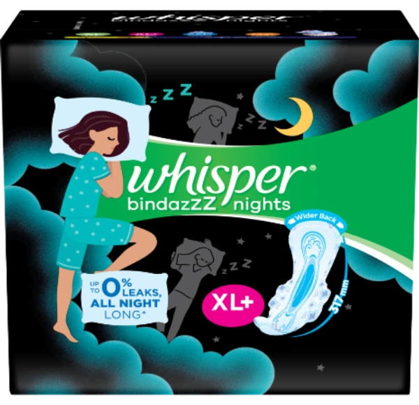 Whisper Bindazzz Nights XL+ - 6 Pads